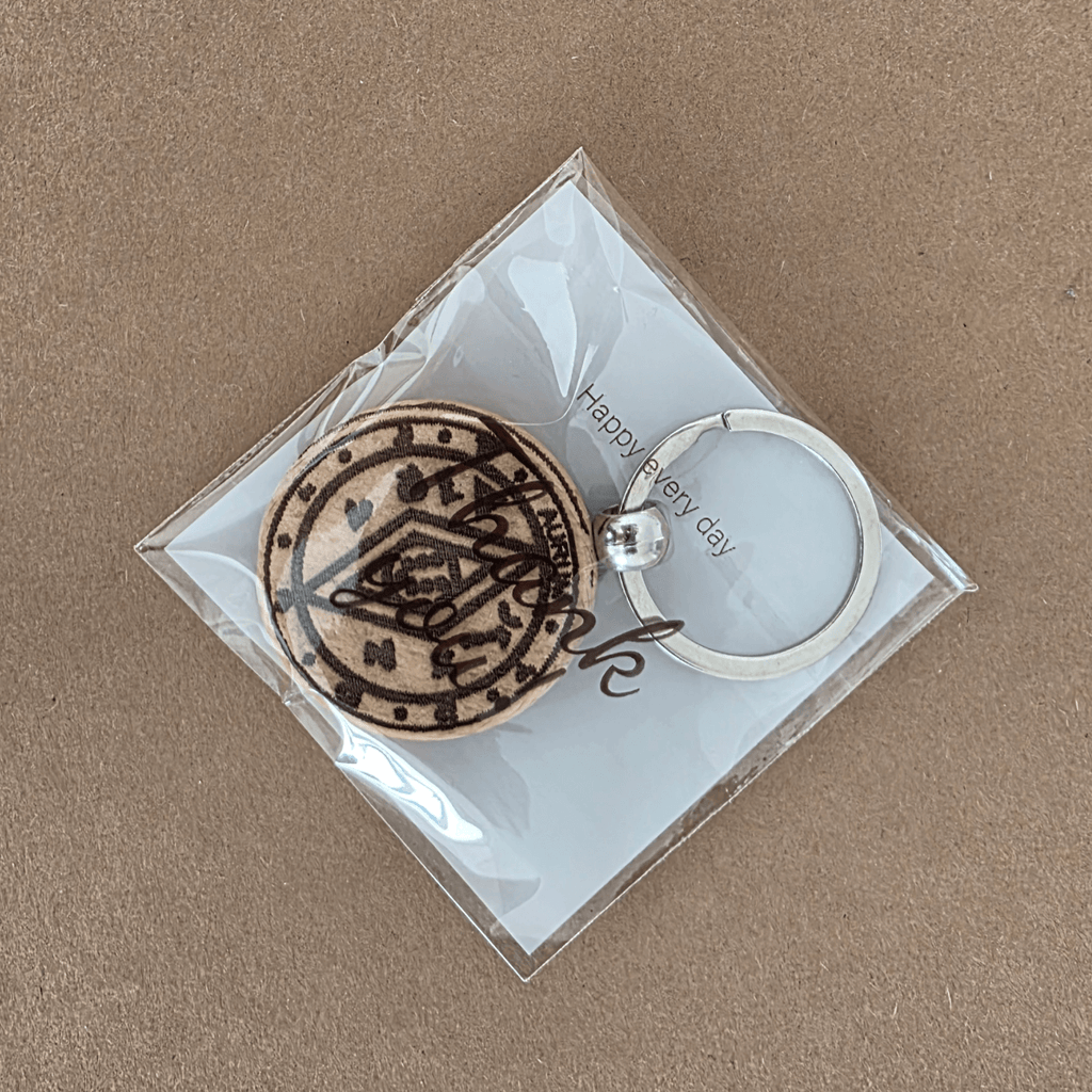 Money-Luck Talisman Wooden Keychain — Light Finish (Double-Sided)