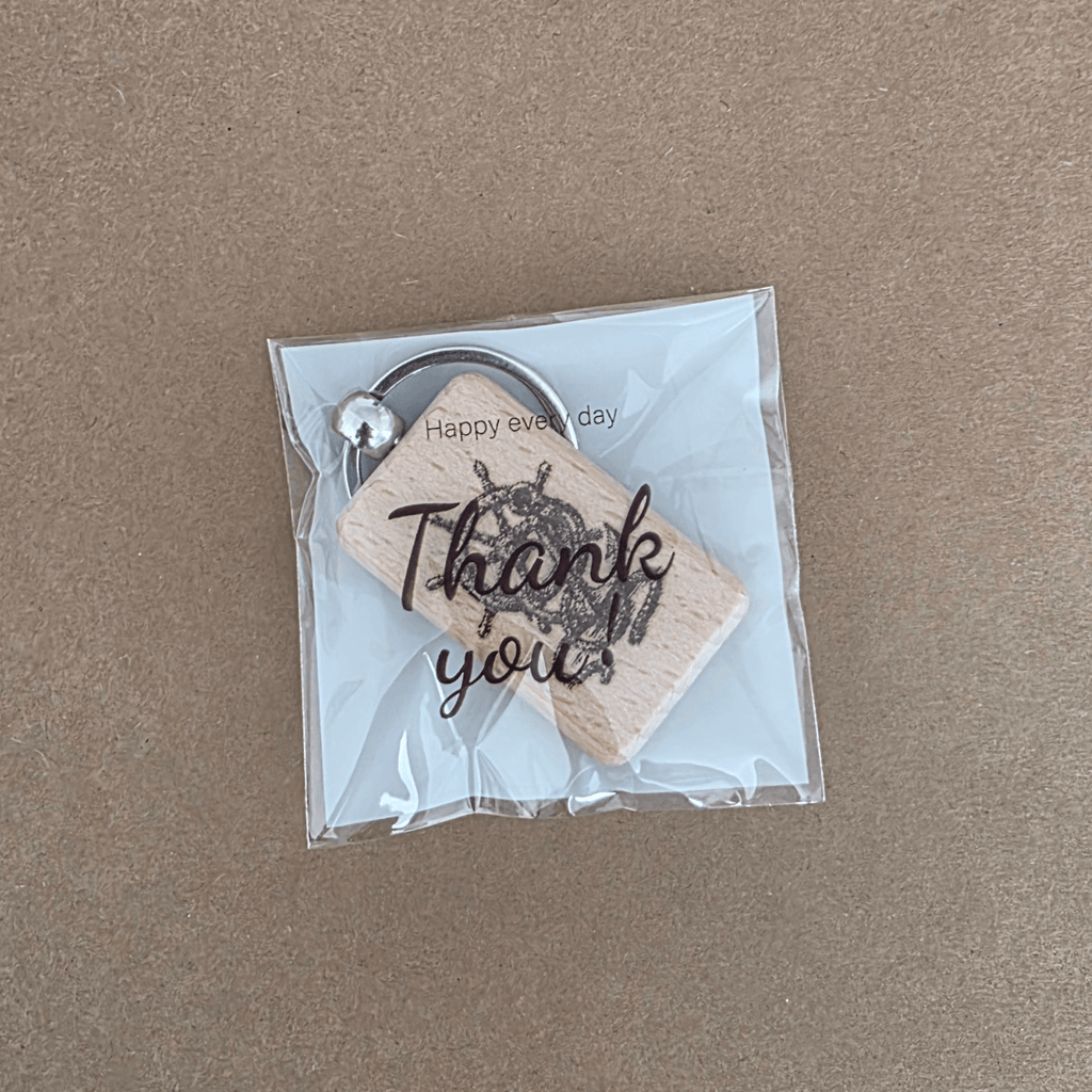 Eco-friendly engraved nautical wooden keychain for sailors and sea lovers