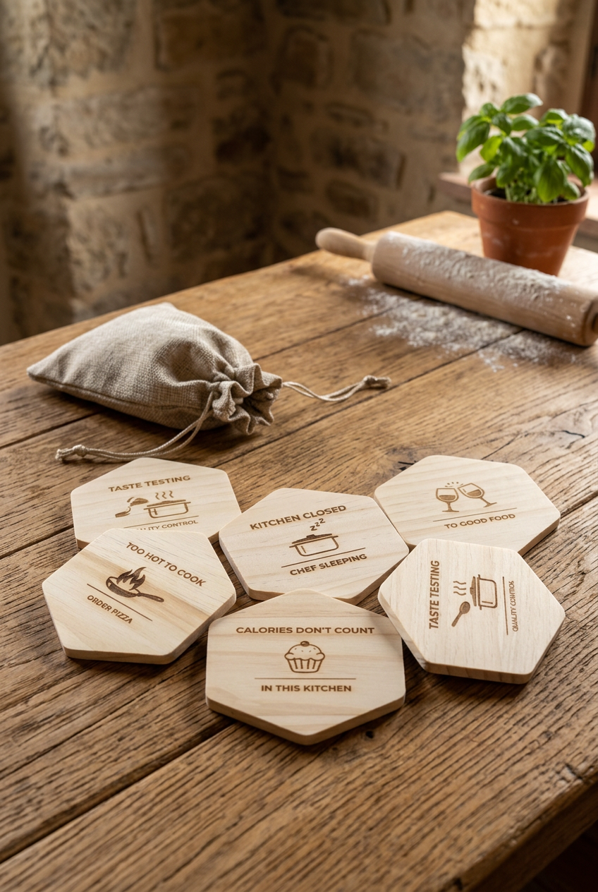 Set Funny Kitchen in una cucina rustica